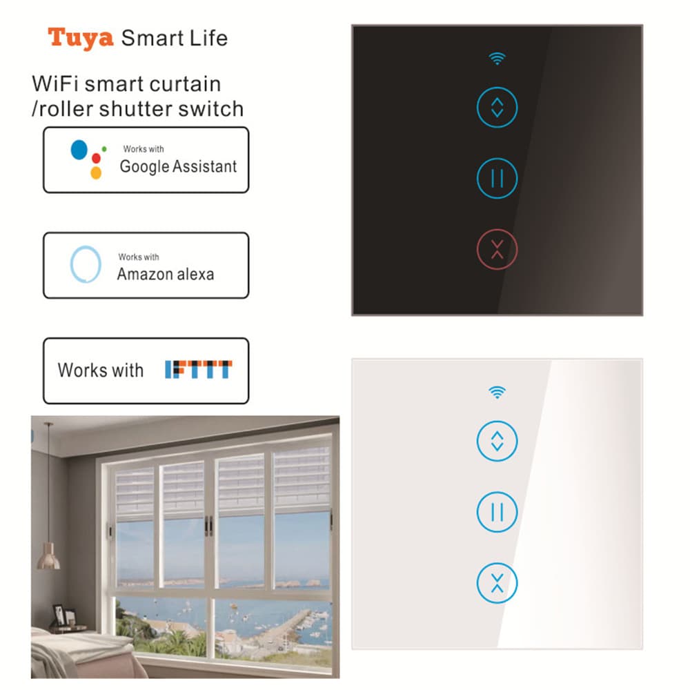 Tuya smart WiFi curtain rolling door switch remote control touch rolling door switch ALEXA voice control