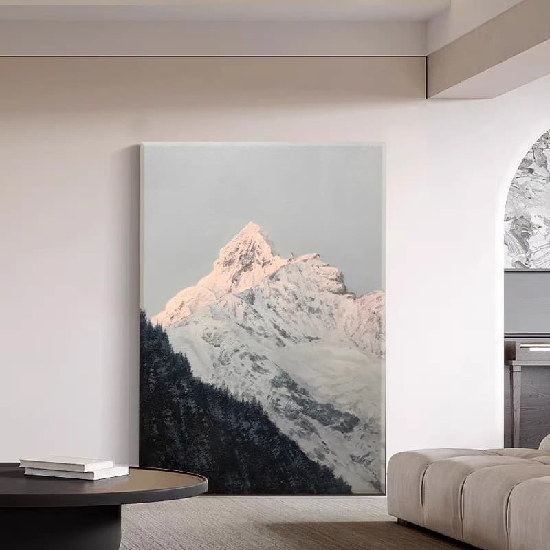 Hand-painted Oil Painting "Sunshine Golden Mountain" Entryway Wall Art, Living Room Sofa Background Decorative Painting, Textured Chinese-style Mural