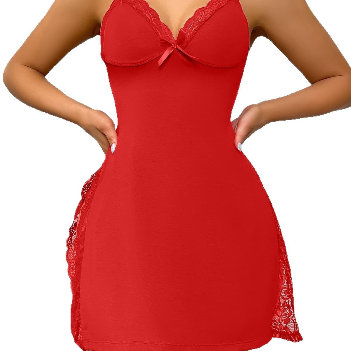 European and American Cross-border TEMU Foreign Trade Camisole Pajamas Slit Multicolor Sexy Sleepwear