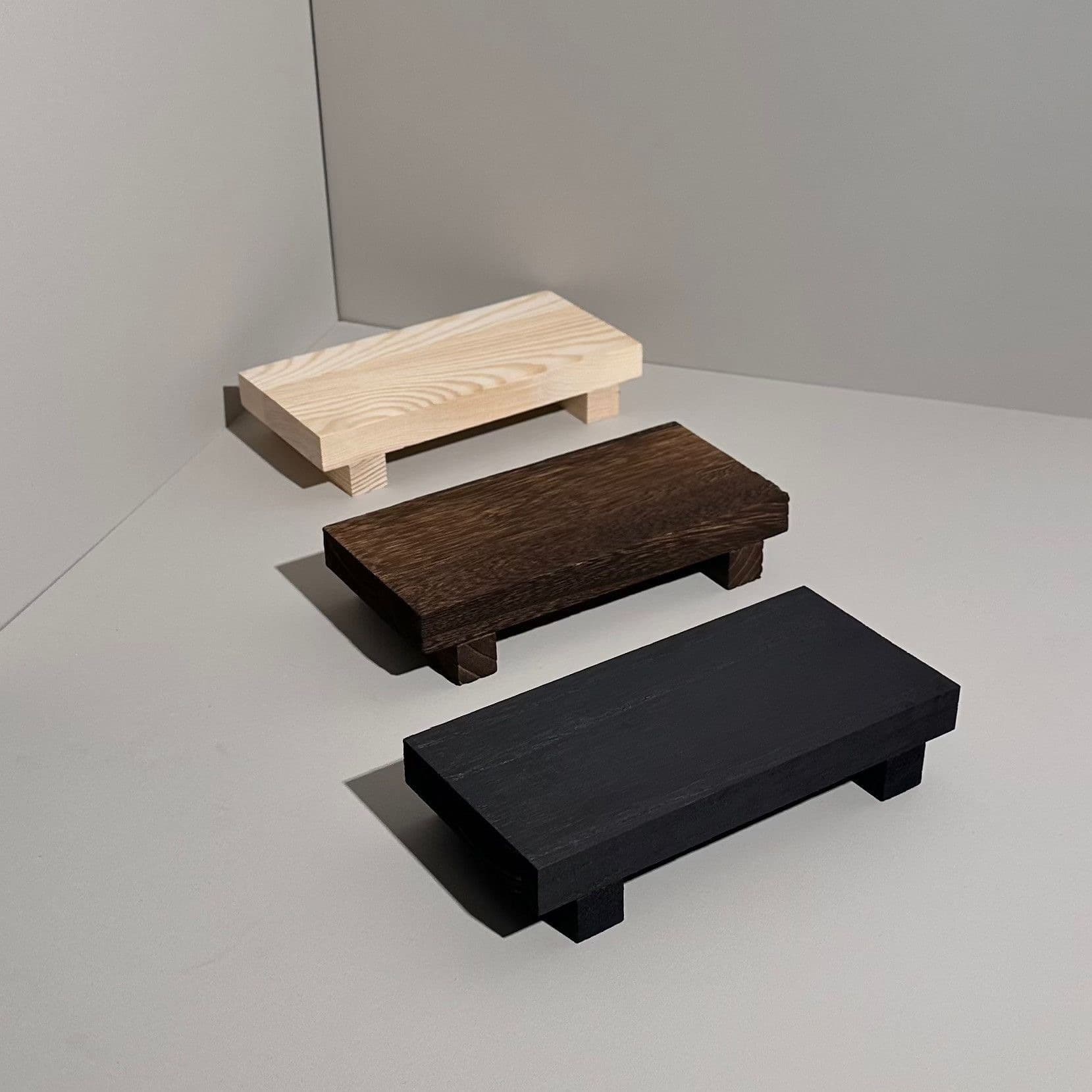 Solid Wood Decorative Tray Black Walnut Base Rectangular Stand Home Display Tabletop
