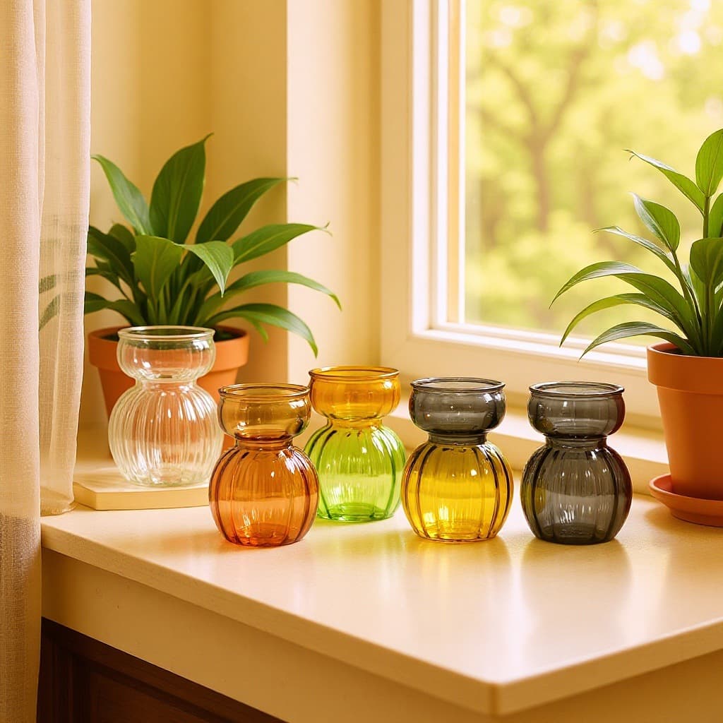 European high-end glass vase transparent ins snowman hydroponic vase small fresh home furnishing decorative vase