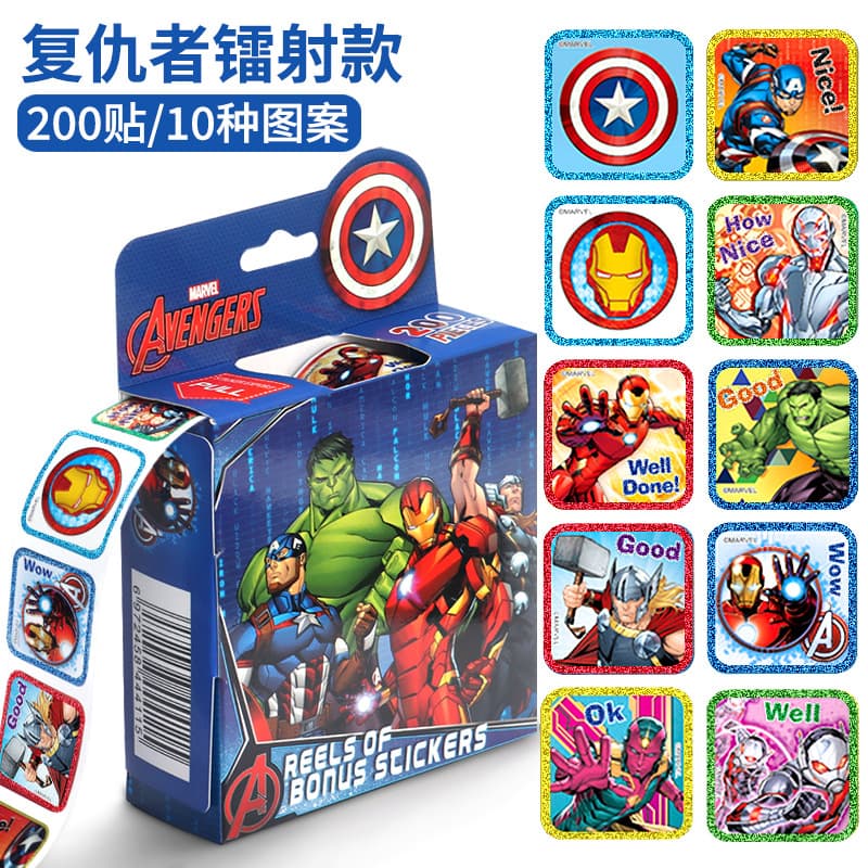 Spider-Man Stickers Iron Man Stickers Avengers Waterproof Ultraman Stickers Captain America Boys Encouragement Stickers