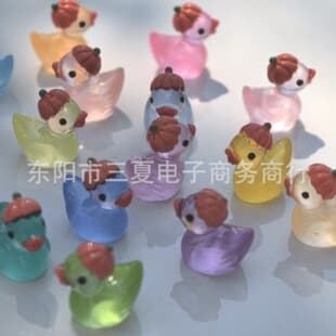 Creative Colorful Little Duck DIY Mini Toy Cute Desktop Ornament Gift Accessory Glow-in-the-Dark Animal