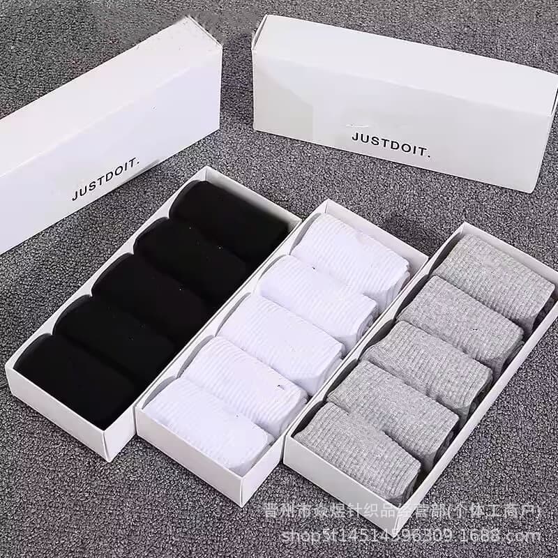 New Sunanekst Boxed Men's and Women's Black, White, Gray Fashion Fitness Mid-Calf Socks Cotton Socks Basketball Socks Wholesale