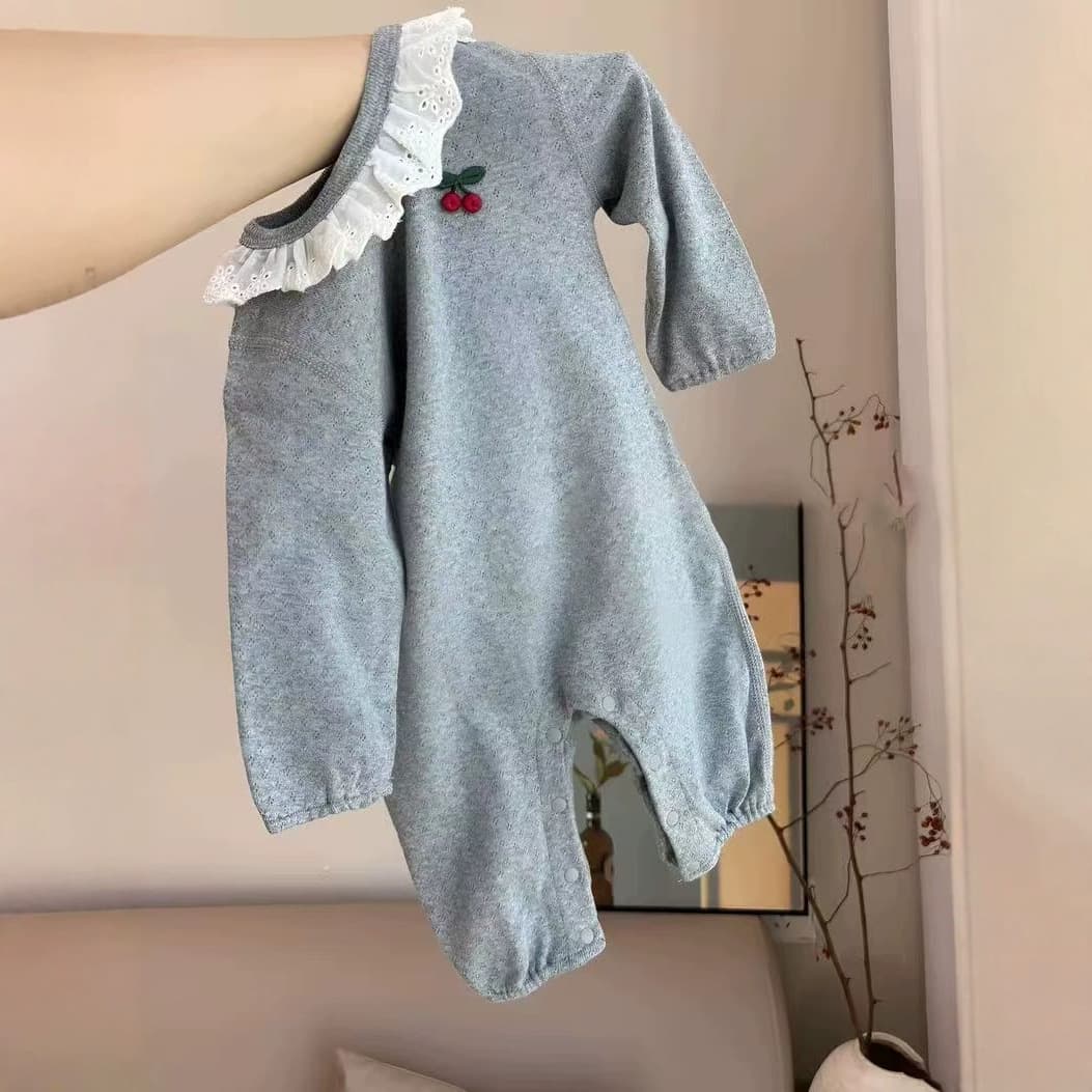 Baby Autumn Romper Trendy Casual Infant Cute Lace Collar Outing Crawling Suit Baby Clothes Fall