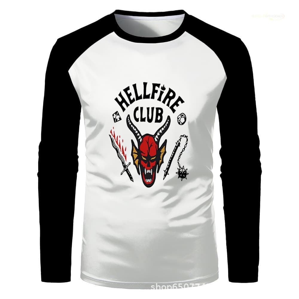 Cross-border Stranger Things TV Series Long Sleeve T-Shirt Fire Club In Stock Wholesale