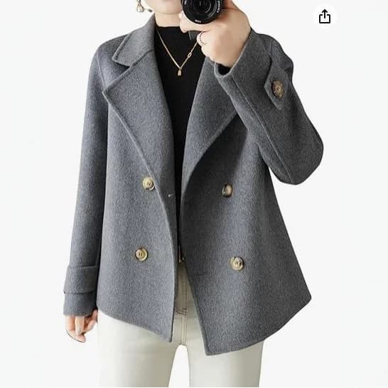 Woolen Coat Women 2026 Short Autumn and Winter Small Loose Outerwear Women's Suit Collar Woolen Coat Trend