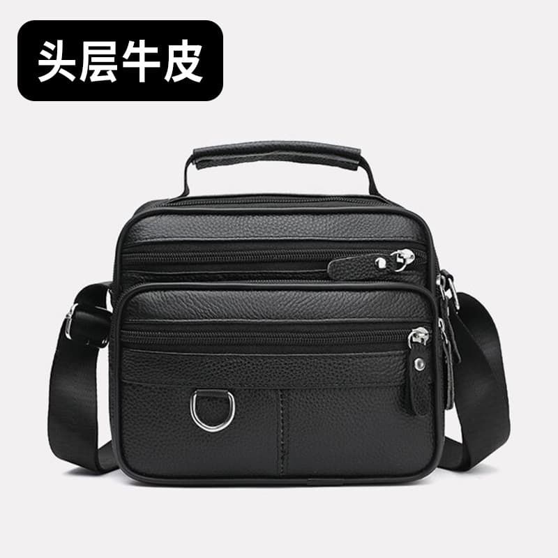 Genuine Horizontal Cowhide Leather Shoulder Bag, Real Leather Crossbody Bag, Factory Direct Supply, Men's Casual Bag, Multi-functional Men's Bag, Practical