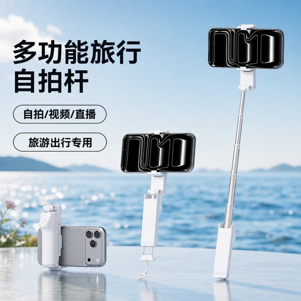 Mini selfie stick travel portable photo assistant anti-shake stable handheld selfie stick concert vlog shooting
