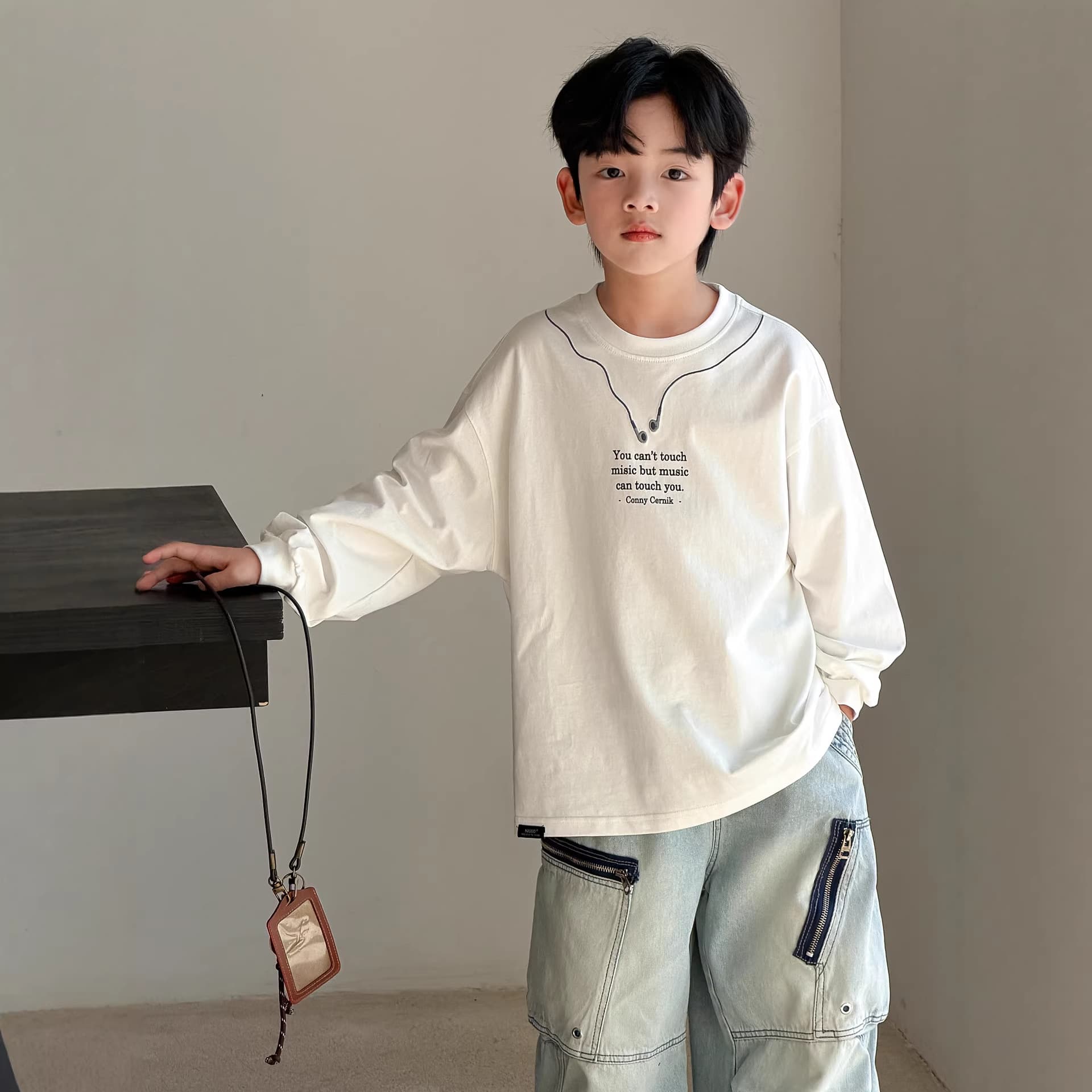Boys Long Sleeve T-Shirt Spring Autumn 2026 New Style Middle and Big Kids Cool Casual Base Layer Top Boys Spring Sweatshirt T