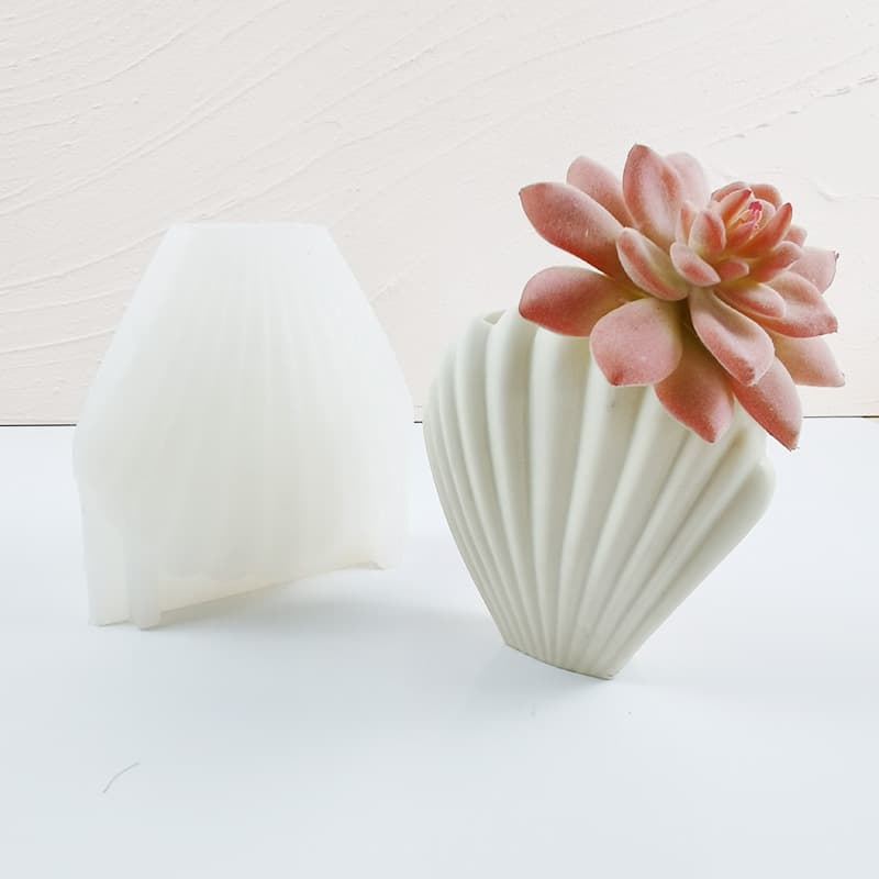 Quanmingxiang Shell Vase Mold Shell Succulent Planter Concrete Silicone Mold Pen Holder Mold Cross-border