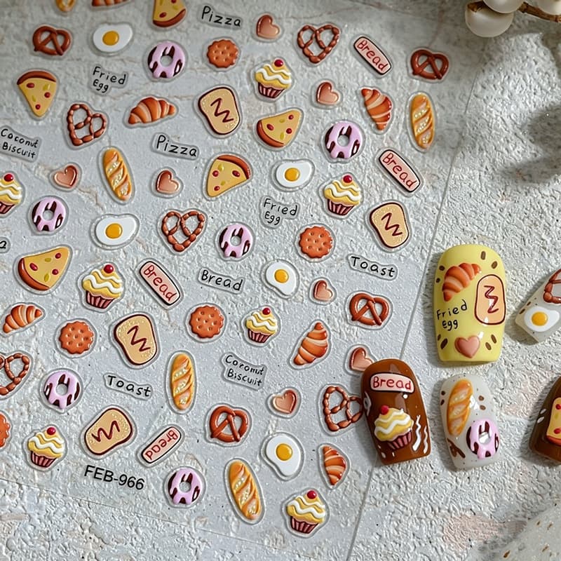 5D Nail Art Sticker Embossed Suitcase Notebook Waterproof Graffiti Cute Puppy Three-dimensional Nail Sticker Ready Stock