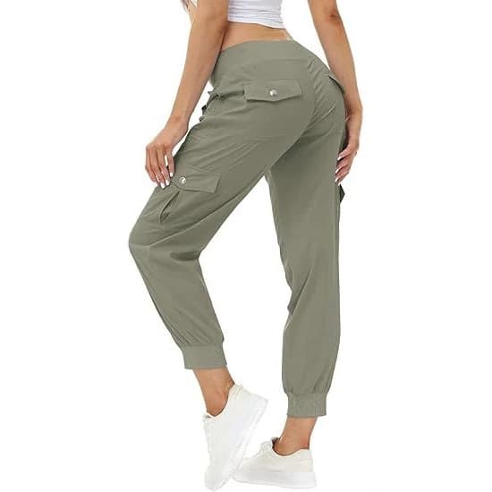 2026 Amazon Cross-Border EU/US Solid Women's Casual Pocket Sports Cargo Pants