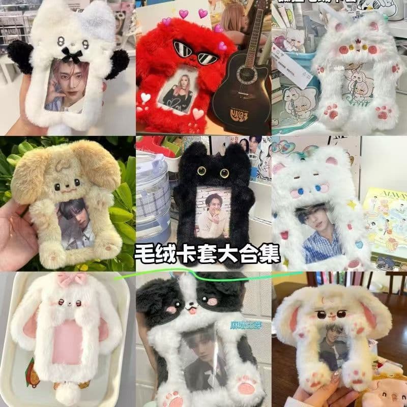 Plush Card Holder Border Collie Dog Card Holder Plush Rabbit Card Holder Photo Badge Card Holder Bus Card Plush Card Holder Card Case
