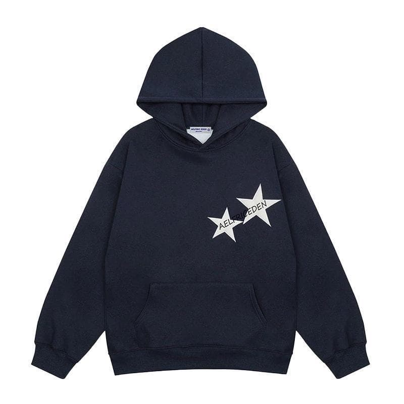 Cross-border EU Size Pure Cotton T-Shirt Aelfric Eden Star Print Color Contrast Pullover