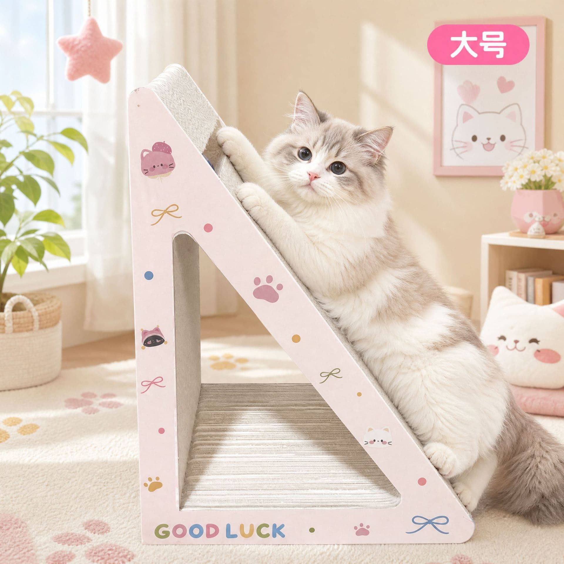 White cow card cat scratching board cat scratching post wear-resistant scratch-proof vertical multi-functional cat scratching board fun to entertain cats
