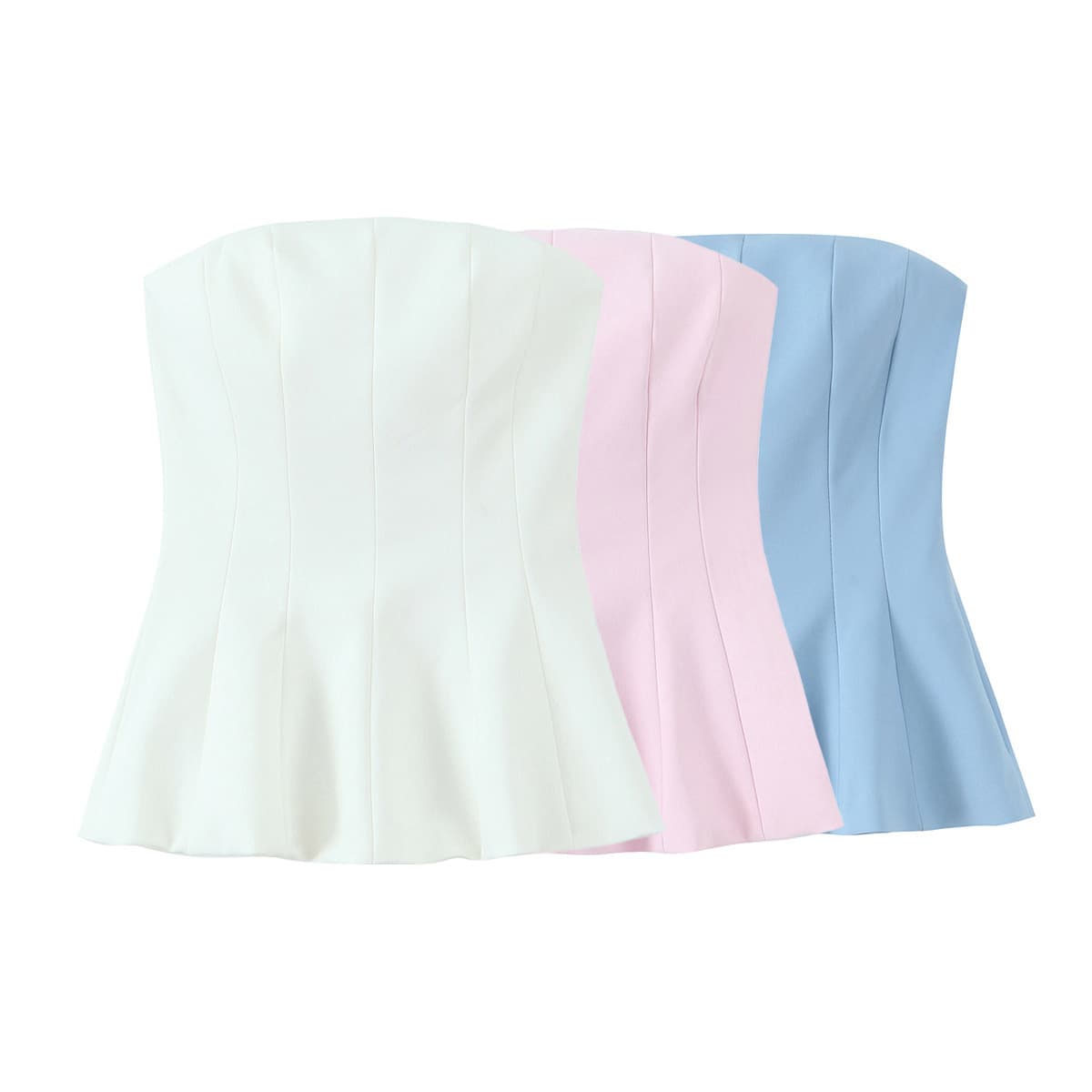 Foreign trade wholesale summer new European and American style short skirt hem tube top 4772030