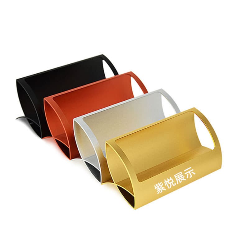 Aluminum alloy business card box, Q-shaped storage card stand, exhibition metal business fashion creative logo card holder