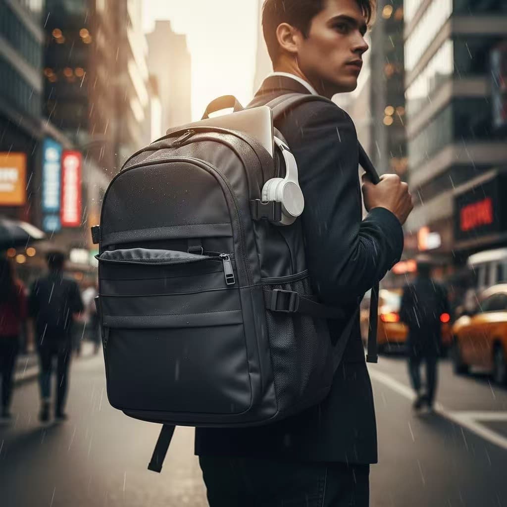 Unisex Large Capacity Business Travel Laptop Backpack, Lightweight Casual Trip Cushion Series Business Travel