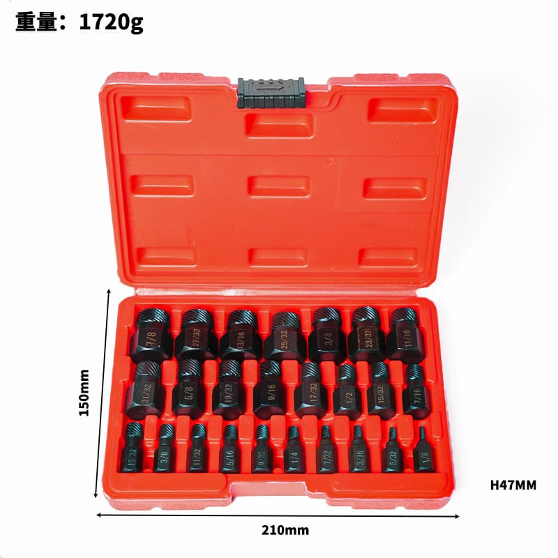 10-Piece Screw and Nut Extractor Set, Broken Screw Extractor, Stripped Hex Bolt Removal Tool