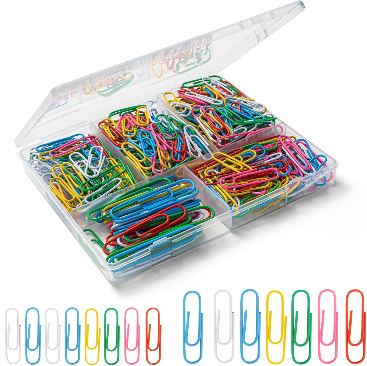 Cross-border supply of colorful plastic-coated paper clips, multi-specification boxed Amazon source office stationery