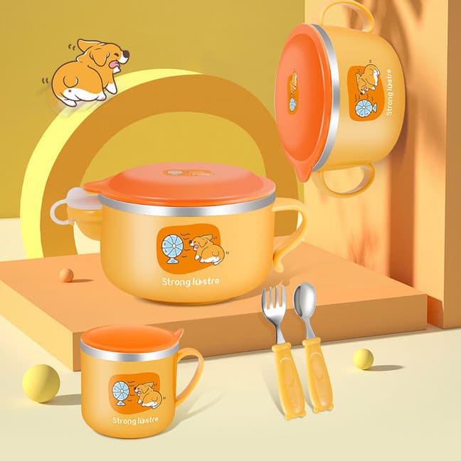 304 stainless steel baby food bowl, special for young children, constant temperature water-filled thermos bowl, out-and-out tableware