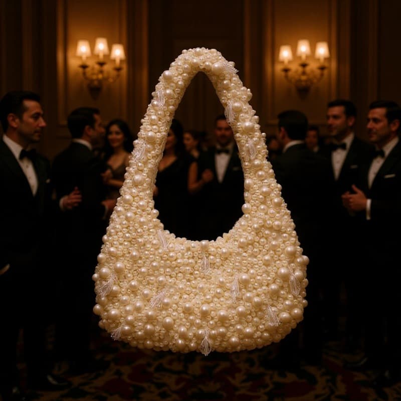 2025 New Handmade Acrylic Beaded Bag Vintage Shoulder Bag Evening Bag Wedding Bag Party Bag