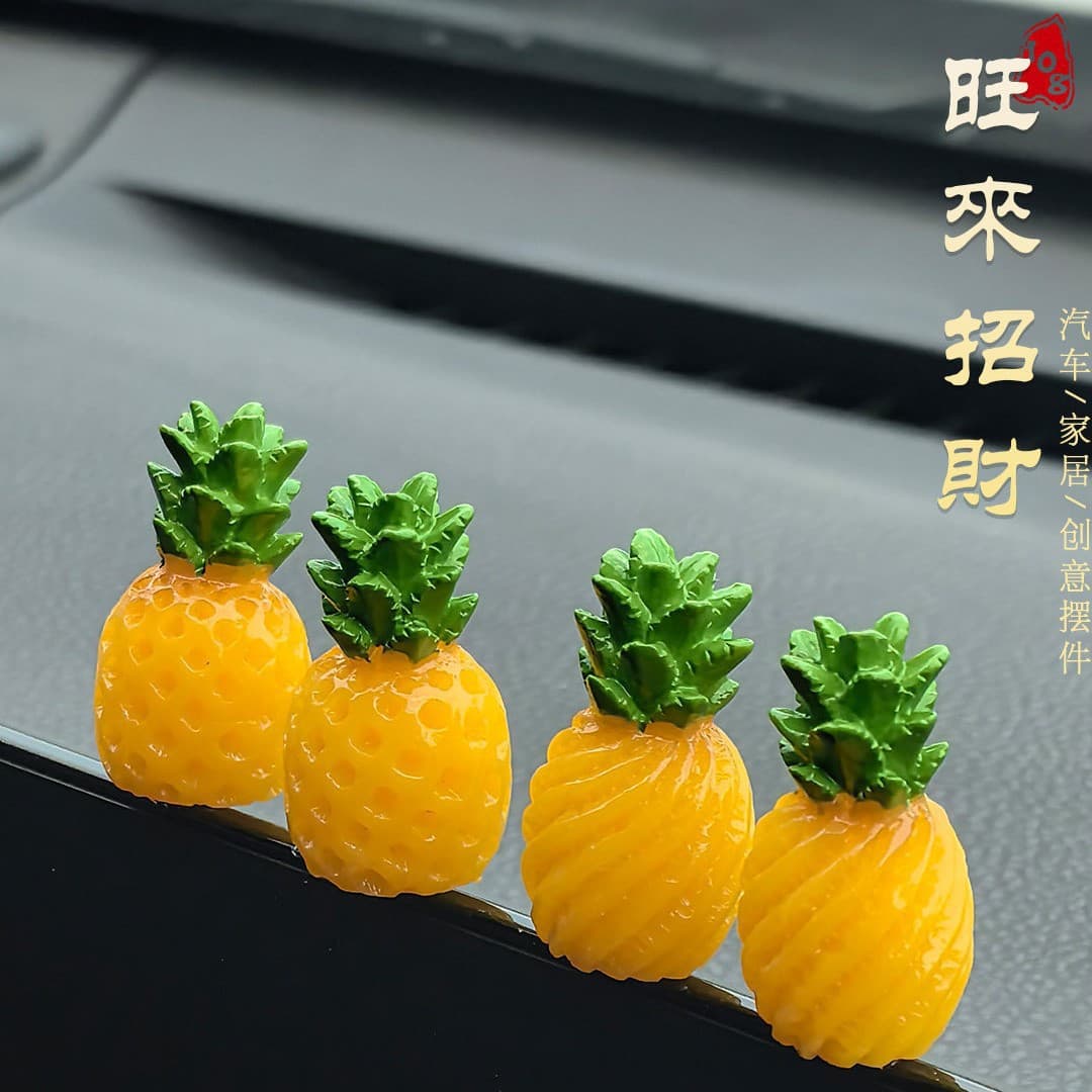 Fortune-Bringing Little Pineapple Car Ornament, Healing Creative Personalized Car Dashboard Display Screen Decoration