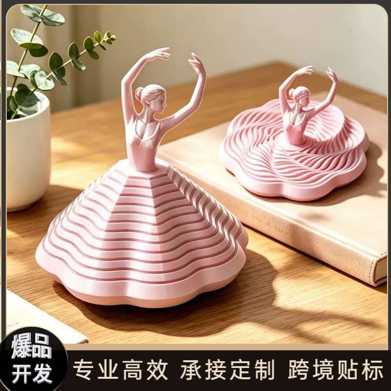 Cross-border 3D Printed Ballet Dancer Stress Relief Ornament Rotatable Finger Dancer Desktop Toy Stress Relief Toy