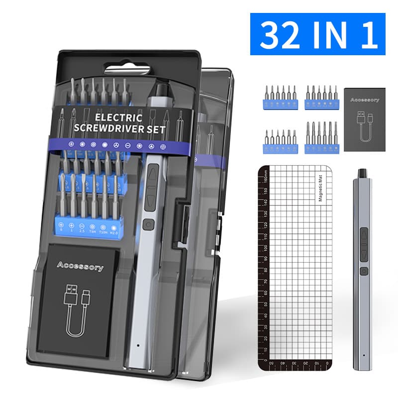 New Amazon 32-in-1 Mini Precision Small Electric Screwdriver Mobile Phone Glasses Repair Power Tool Set