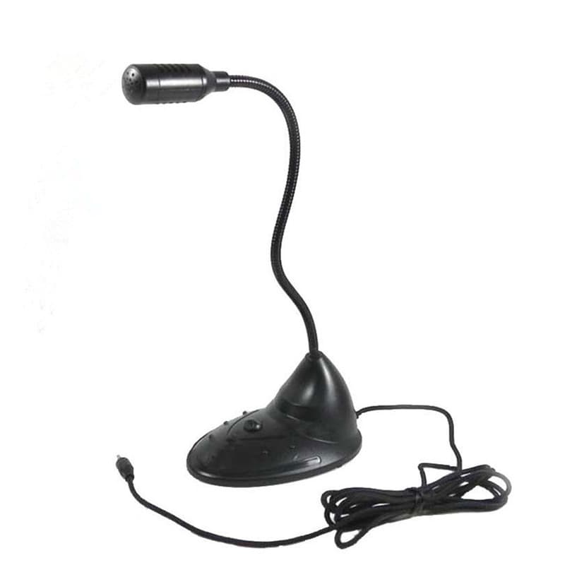 Qpai T21 Wired Microphone Conference with Switch, Computer Teaching Voice Omnidirectional Broadcast Microphone for Online Classes