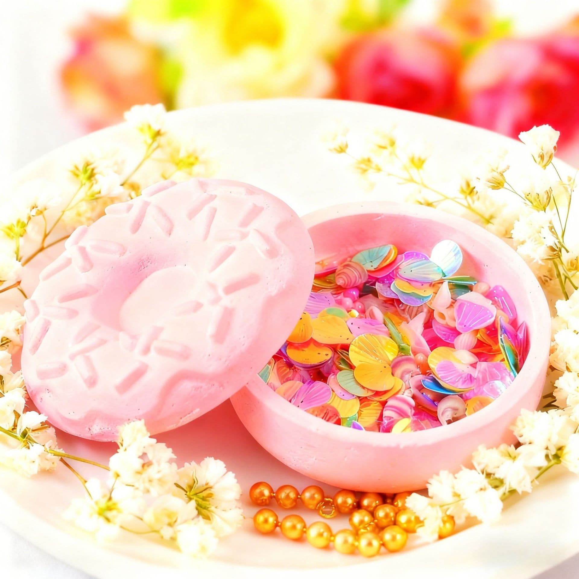 S2303+S2304 Donut Storage Jar Decorative Cement Plaster Mold DIY Silicone Mold