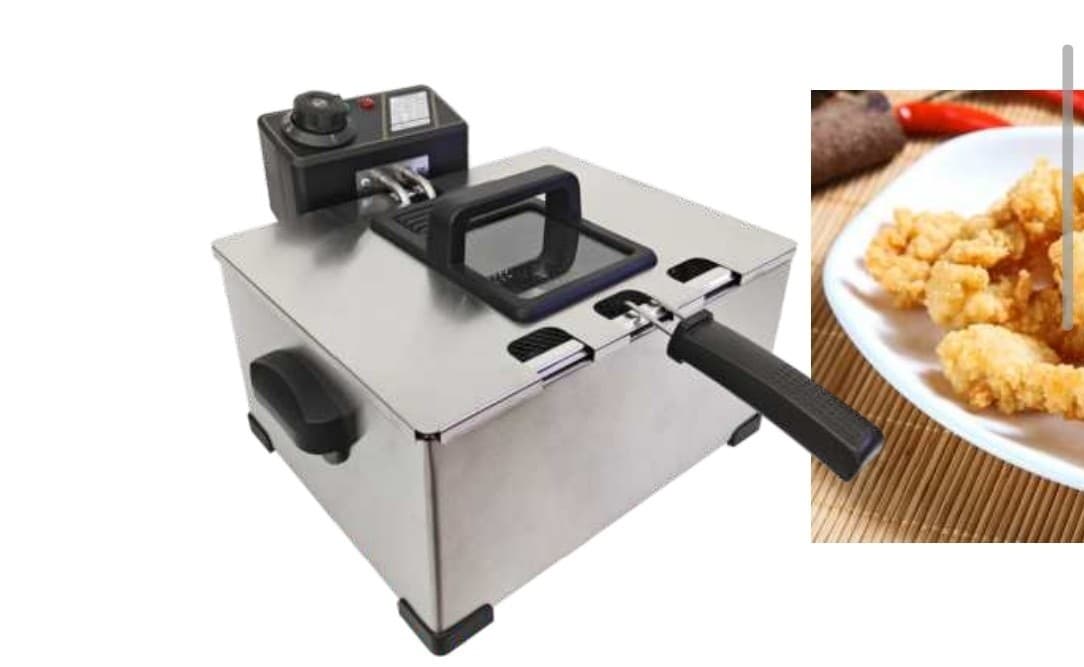 Commercial 5L Visual Electric Deep Fryer with Thermostat, Thick Stainless Steel, 110V Compatible