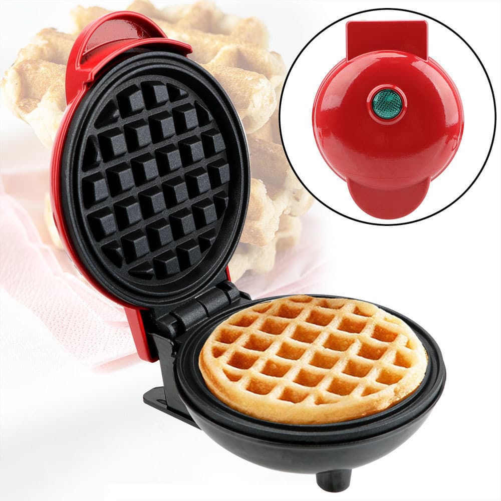 Portable home waffle maker mini breakfast machine mini waffle iron heart-shaped round sandwich breakfast maker