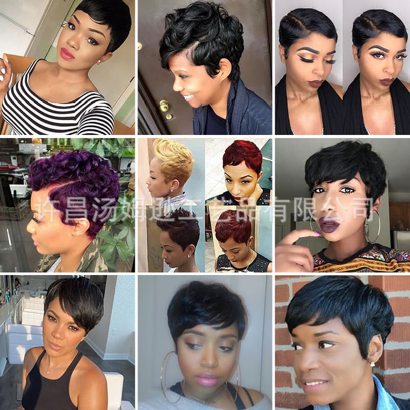 Human Hair Wig Pieces African Short Curly 28PCS Short Bob Wig with Closure Xuchang Wig Factory Direct Sales