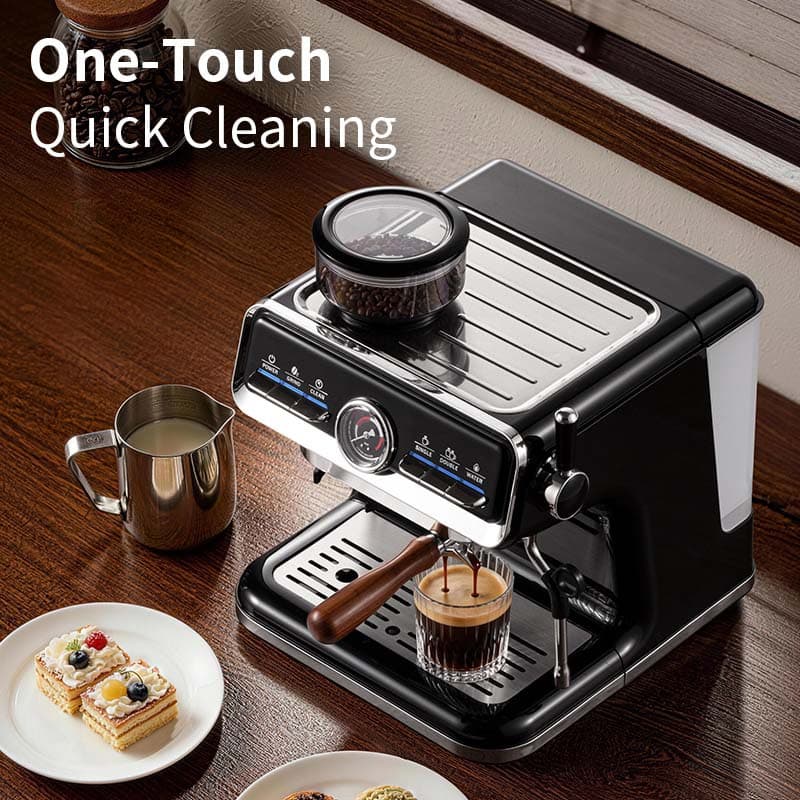 Coffee Machine Home Semi-Automatic Grinder Integrated Milk Frother Office Steam Coffee Machine Cross-border