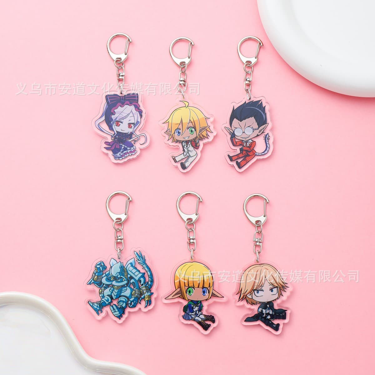 Cross-border Bone King 2D peripheral cartoon acrylic keychain cute bag pendant school bag key pendant