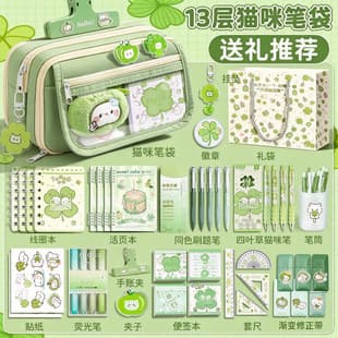 Lucky Four-Leaf Clover Pencil Case Large Capacity Transparent Ita Bag for Girls 2026 Trendy Ins High Appearance Fresh Stationery