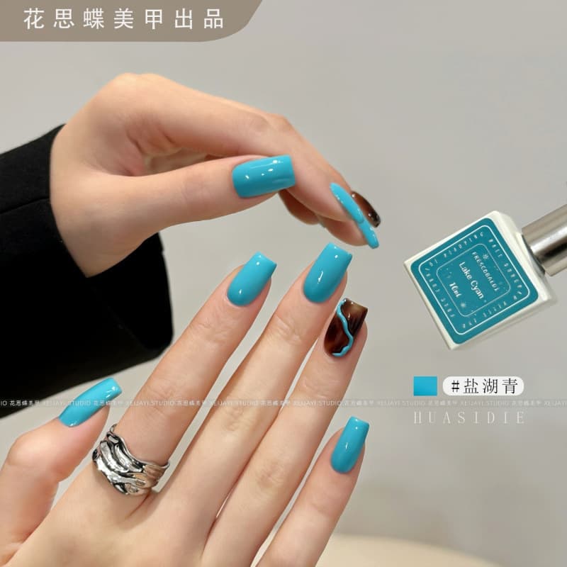 Xiaoying Manicure Huasidie Solid Color Nail Polish Salt Lake Green Nail Polish Bottled 10ml Nail Polish Single Color