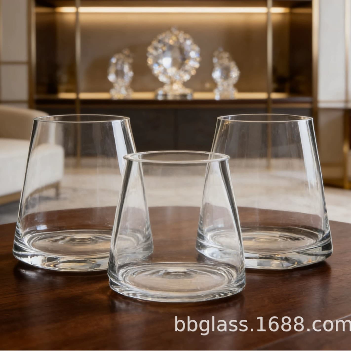 BBGLASS Baobei Glass Tapered Glass Vase Hydroponic Pothos Container Simple Home Decorative Ornament