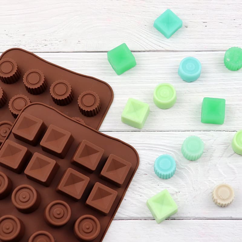24-Cavity Round Square Mold 3 Sets of Different Shapes Aromatherapy Candle Mold Wax Seal Bead Mold Chocolate Mold