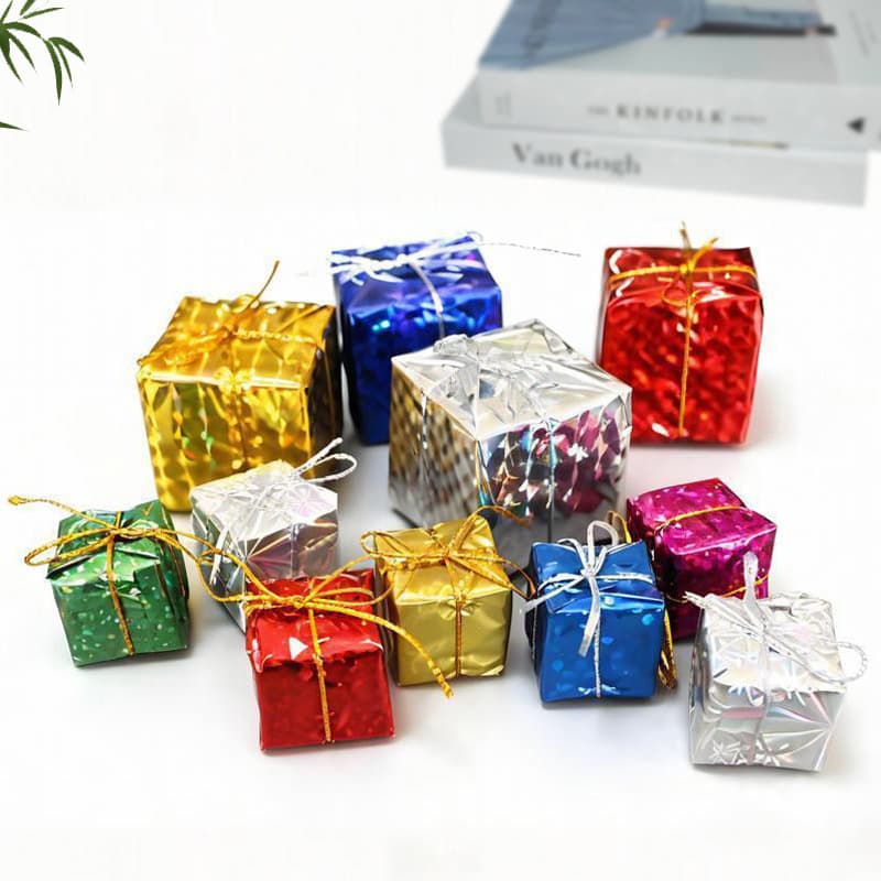 Christmas decoration laser paper bubble small gift bag 2.5cm-15cm mini gift bag Christmas tree pendant