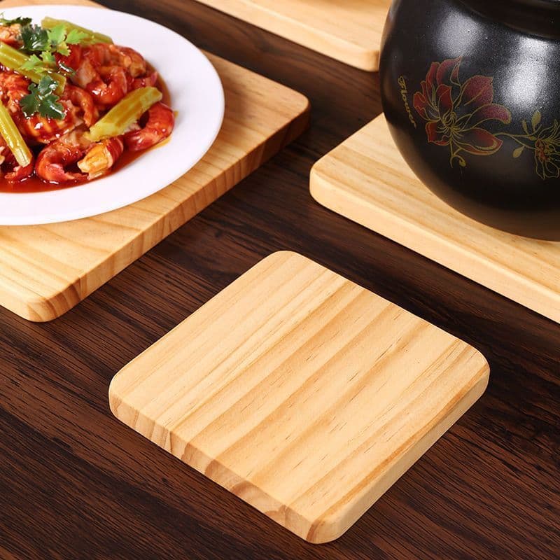 Heat Insulation Board Wooden Tray for Clay Pot Rice and Teppanyaki, Anti-Scald Wooden Mat for Home Use