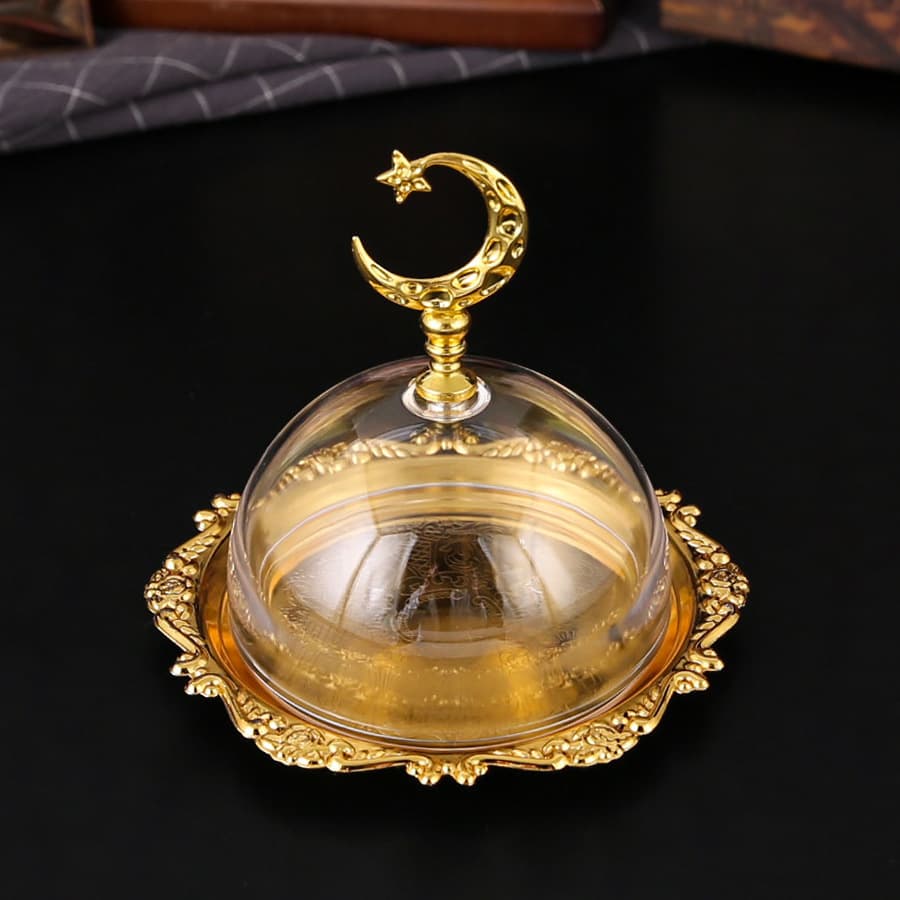 European Vintage Light Luxury Transparent Snack Tray Living Room Desktop Storage Dried Fruit Plate Exquisite Home Use Nut and Snack Tray