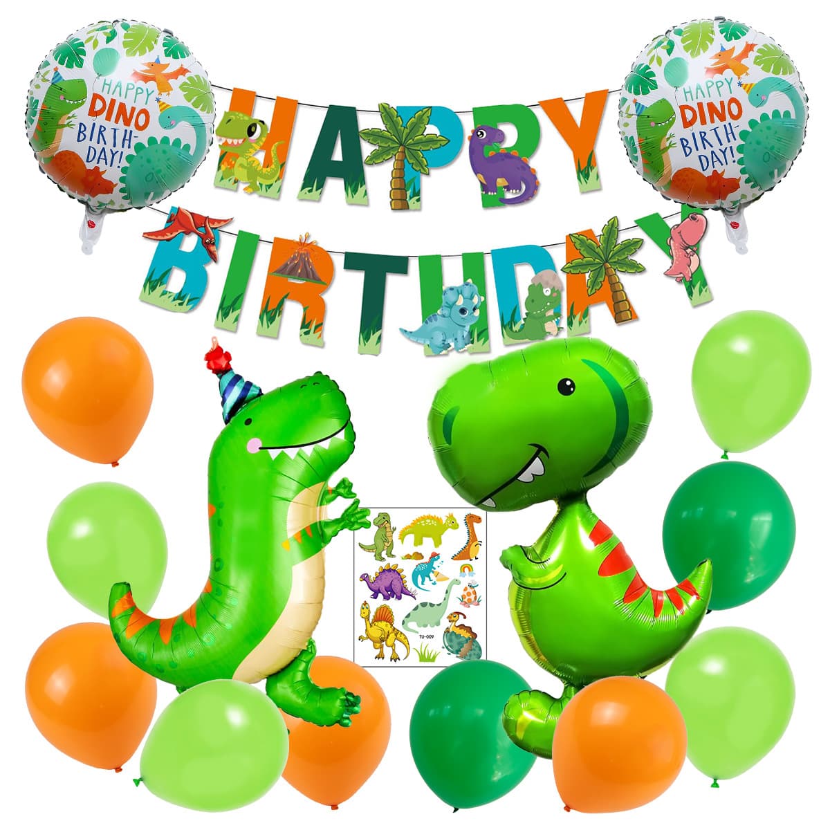 New Dinosaur Theme Foil Balloon Set Birthday Hat Dinosaur Party Balloons Baby Birthday Decoration Balloons