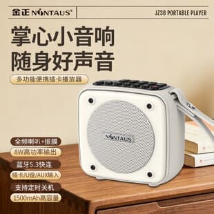Jinzheng JZ38 Portable Bluetooth Speaker 8W High Power Multifunctional Card Slot Outdoor Mini Speaker