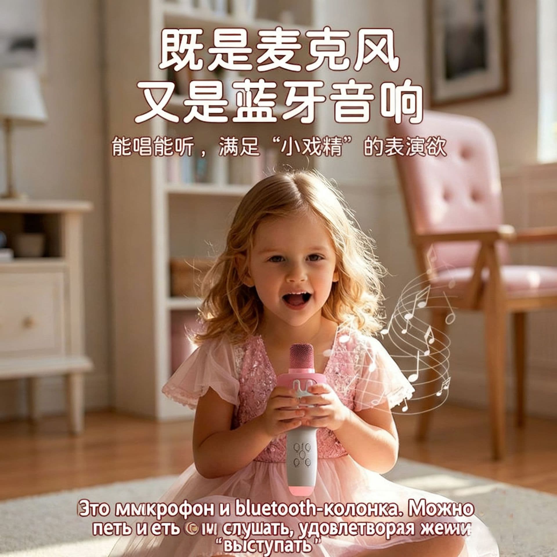 [BSCI Factory] Kids Microphone Speaker All-in-One with Colorful Lights, Gift & Holiday, Private Mold K7