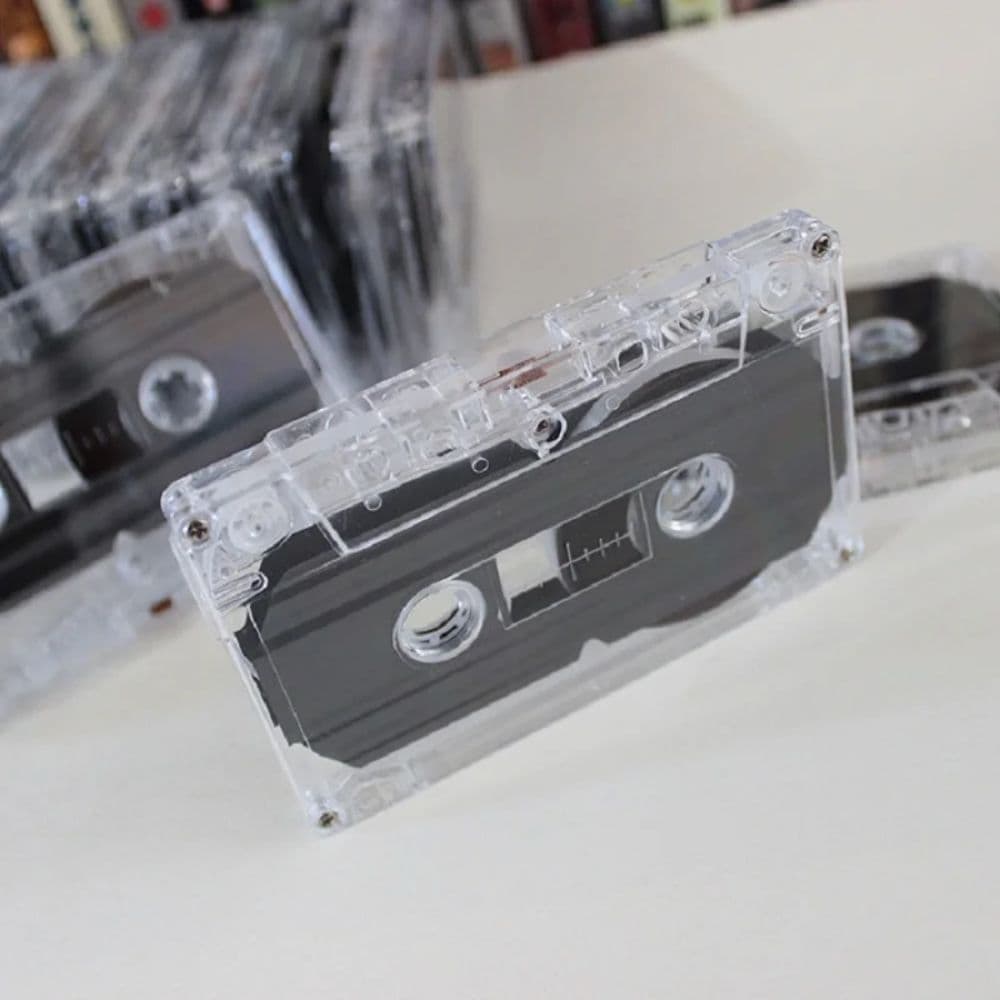 Vintage old-style brand new blank cassette tape recorder transparent recording tape bare tape without outer case English recording 60 minutes