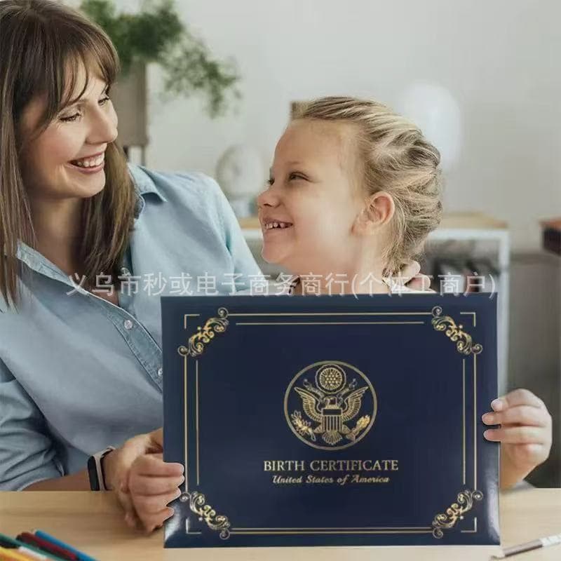 Cross-Border Wholesale US Citizen Identity Certificate Holder with PU Leather Cover and Gold Stamp, Nationality Certificate Holder with Cover