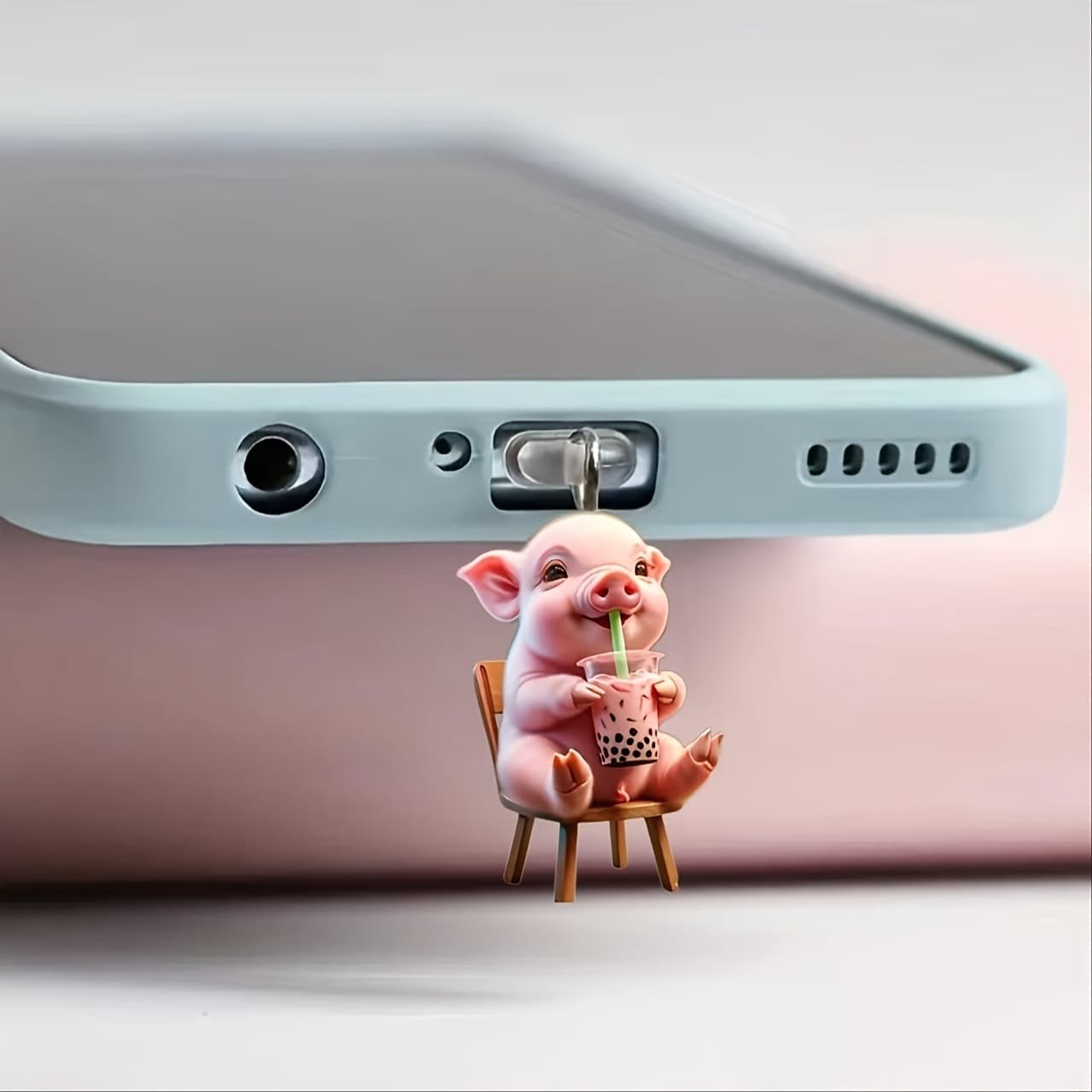 1 Piece 2D New Acrylic Stool for Drinking Milk Tea Small Animal Applicable to Type-C Android Connector